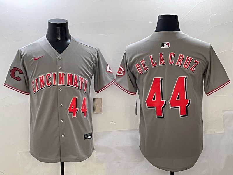 Men Cincinnati Reds #44 Delacruz Grey Game Nike 2025 MLB Jersey style 9